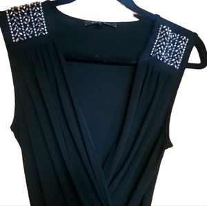 TAHARI  NWT BK  JUMPSUIT FORMAL SLEEVELESS WITH EMBELLISHMENT, SIZE S